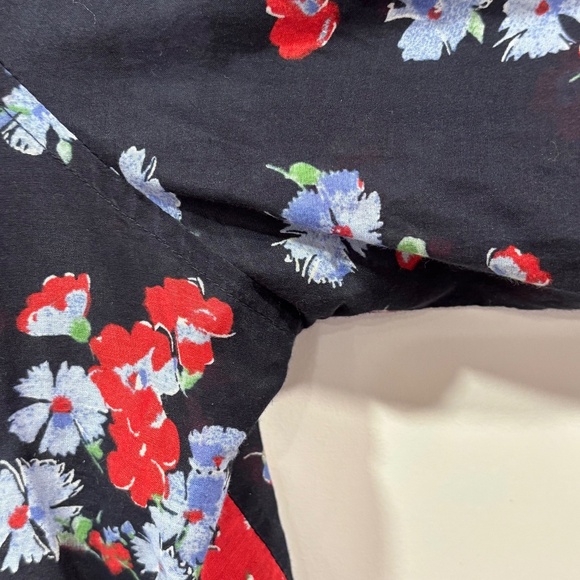 Lauren Ralph Lauren green label silk blend blue floral print button up blouse - Picture 9 of 15